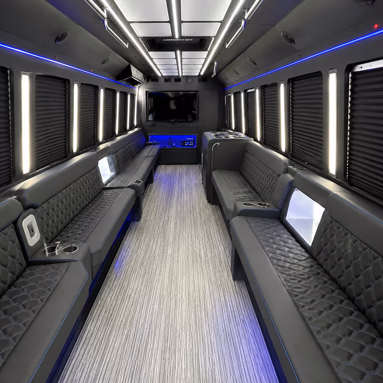 Jacksonville Private Event Transportation party bus interior